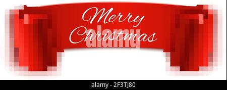 Red realistic curved banner Stock Vector