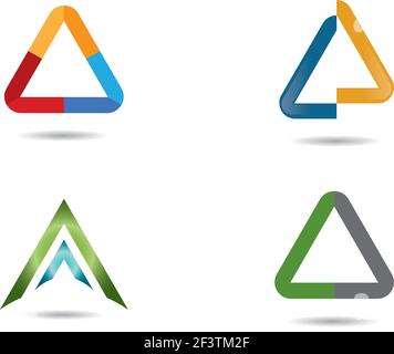 Triangle logo template vector icon illustration design Stock Vector