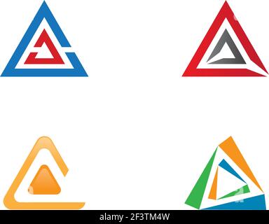 Triangle logo template vector icon illustration design Stock Vector