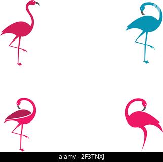 Flamingo logo template vector icon illustration design Stock Vector