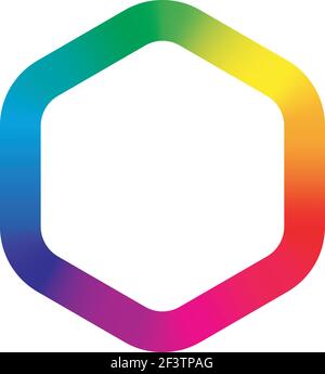 Colorful rainbow spectrum hexgon icon Stock Vector