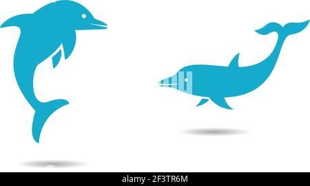 Dolphin logo template vector icon illustration design Stock Vector