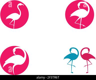 Flamingo logo template vector icon illustration design Stock Vector