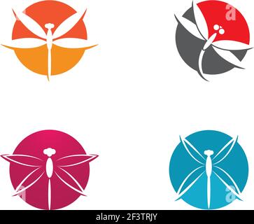 Dragonfly logo template vector icon illustration design Stock Vector