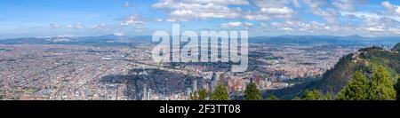 Incredible Panorama over Bogota and Cerro de Monserrate from Cerro de Guadalupe, Colombia Stock Photo