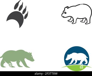 Panda logo template vector icon illustration design Stock Vector