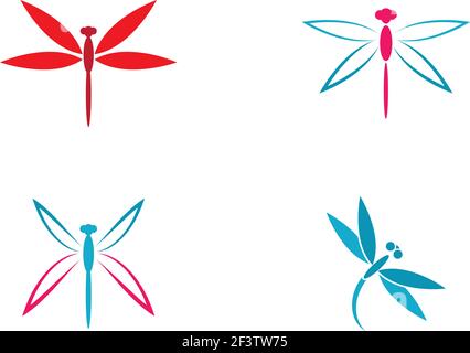 Dragonfly logo template vector icon illustration design Stock Vector