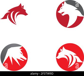 Wolf Logo Template vector icon illustration design Stock Vector