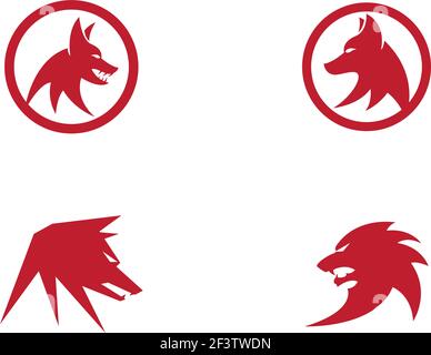 Wolf Logo Template vector icon illustration design Stock Vector
