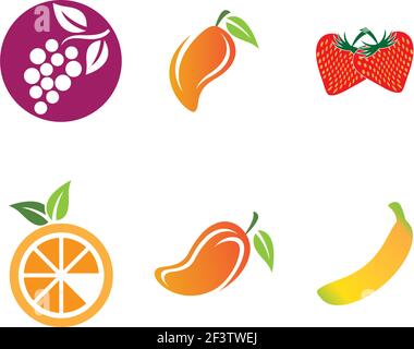 Fruits logo template vector icon illustration design Stock Vector