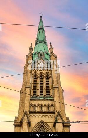 Saint James Cathedral clock tower, Toronto, Canada Stock Photo