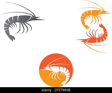 Shrimp logo template vector icon illustration design Stock Vector