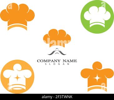 Chef hat logo template vector icon illustration design Stock Vector