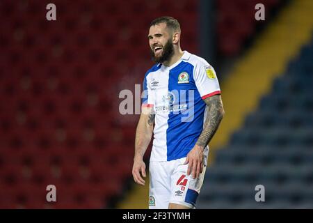 Blackburn, UK. 17th Mar, 2021. Bradley Johnson #4 of Blackburn Rovers laughs during the game in Blackburn, UK on 3/17/2021. (Photo by Simon Whitehead/News Images/Sipa USA) Credit: Sipa USA/Alamy Live News Stock Photo