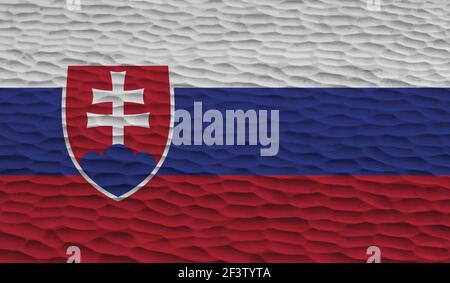 Slovakia flag with waving grunge texture. Vector background. Stock Vector