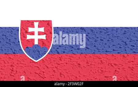 Slovakia flag with waving grunge texture. Vector background. Stock Vector