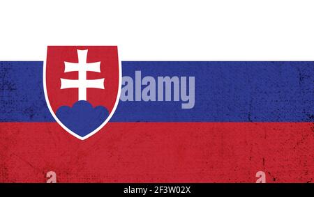 Slovakia flag with waving grunge texture. Vector background. Stock Vector