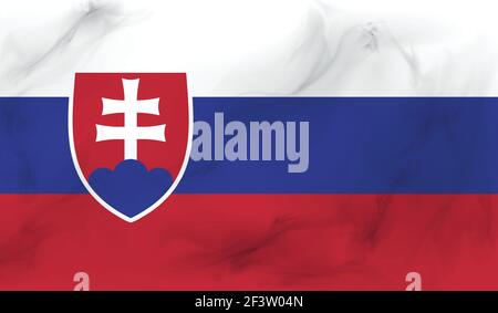 Slovakia flag with waving grunge texture. Vector background. Stock Vector