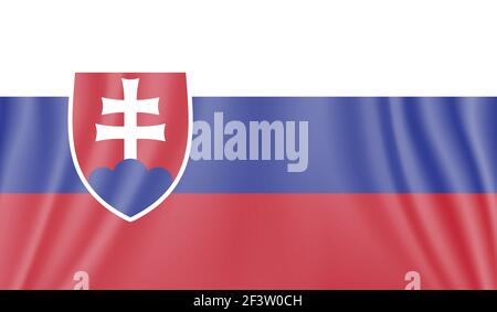 Slovakia flag with waving grunge texture. Vector background. Stock Vector