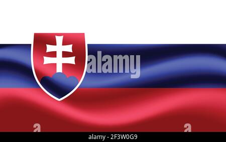 Slovakia flag with waving grunge texture. Vector background. Stock Vector