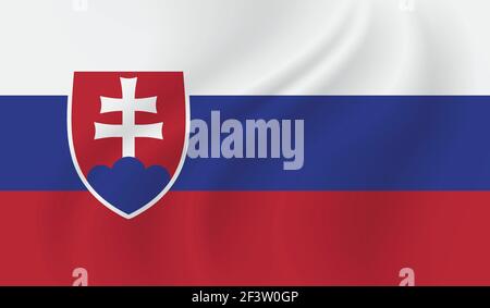 Slovakia flag with waving grunge texture. Vector background. Stock Vector