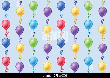 Seamless vector background with party balloons. Background balloon, surprise balloon pattern, seamless balloon pattern illustration Stock Vector