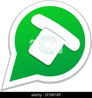 Vector phone icon in bubble speech Stock Vector
