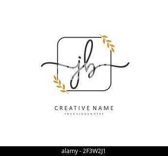 J B JB Initial letter handwriting and signature logo. A concept handwriting initial logo with template element. Stock Vector