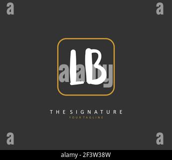 L B LB Initial letter handwriting and signature logo. A concept handwriting initial logo with template element. Stock Vector