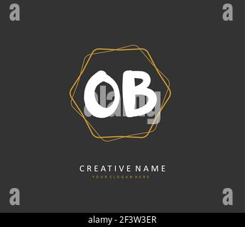 O B O Initial letter handwriting and signature logo. A concept handwriting initial logo with template element. Stock Vector