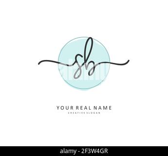 S B SB Initial letter handwriting and signature logo. A concept handwriting initial logo with template element. Stock Vector