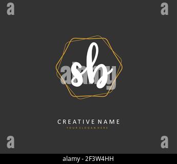 S B SB Initial letter handwriting and signature logo. A concept handwriting initial logo with template element. Stock Vector