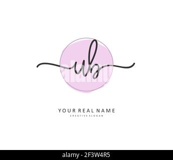 U B UB Initial letter handwriting and signature logo. A concept handwriting initial logo with template element. Stock Vector