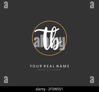 T B TB Initial letter handwriting and signature logo. A concept handwriting initial logo with template element. Stock Vector