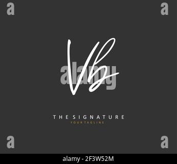 V B VB Initial letter handwriting and signature logo. A concept handwriting initial logo with template element. Stock Vector