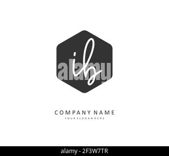 IB Initial letter handwriting and signature logo. A concept handwriting initial logo with template element. Stock Vector