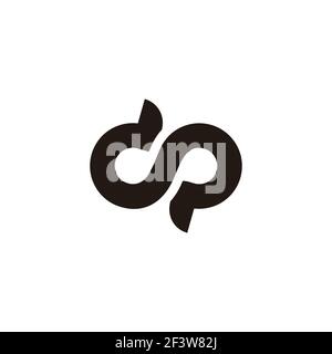 simple letter cp infinity symbol curves loop design logo vector Stock Vector