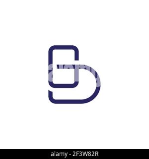 letter gd simple linked line flat geometric symbol vector Stock Vector