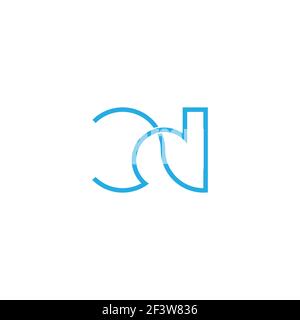 letter d curves waves simple line logo vector Stock Vector