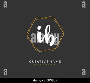 IB Initial letter handwriting and signature logo. A concept handwriting initial logo with template element. Stock Vector