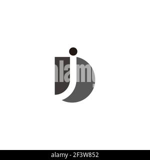 letter dj curves geometric dot motion concept logo vector Stock Vector