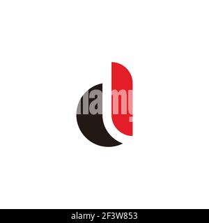 letter d curves geometric simplicity concept logo vector Stock Vector