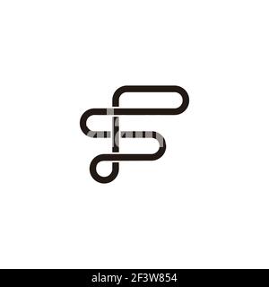 letters fs infinity overlap lines geometric logo vector Stock Vector