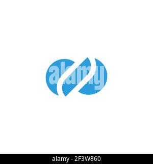 abstract blue waves linked circle curves colorful logo vector Stock Vector
