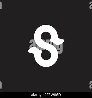 letter s simple curves overlapping line logo vector Stock Vector