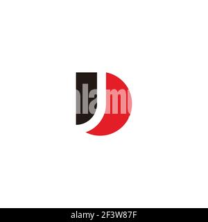 letter d curves geometric clear concept logo vector Stock Vector