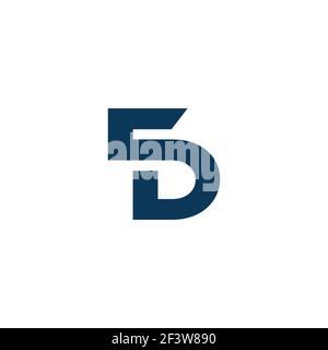 letter sd linked curve geometric simple flat logo vector Stock Vector