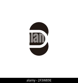 abstract letter d c negative space geometric logo vector Stock Vector