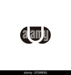 letter u curves simple negative space geometry logo vector Stock Vector