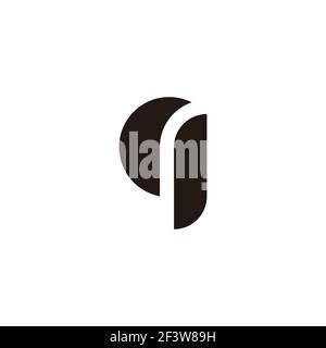 letter q curves geometric clear concept logo vector Stock Vector
